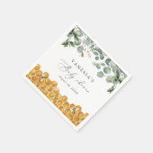 甘くて緑の赤ちゃんシャワー スタンダードカクテルナプキン (角)