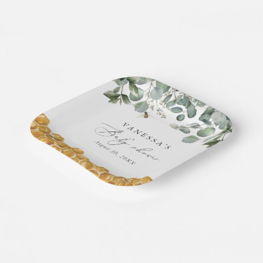 甘くて緑の赤ちゃんシャワー ペーパープレート (傾斜あり)