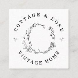 甘くて繊細なみすぼらしいコテージフローラ スクエア名刺