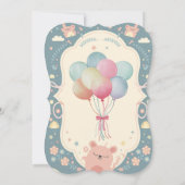 甘くて繊細な赤ちゃんシャワー 招待状 (裏面)