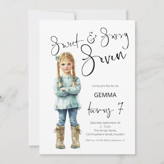 甘くて青白いセブンガール7thバースデーパーティー 招待状 (正面)