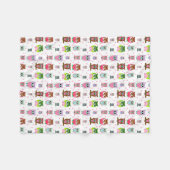 甘くカラフルな漫画のフクロウのフリースブランケット フリースブランケット (正面(横))