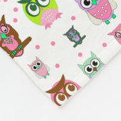 甘くカラフルな漫画のフクロウのフリースブランケット フリースブランケット (角)