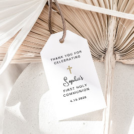 甘くシンプル | ゴールドの初めての聖体拝領 ギフトタグ