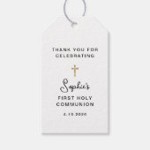 甘くシンプル | ゴールドの初めての聖体拝領 ギフトタグ (正面)