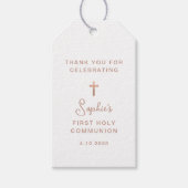 甘くシンプル | ローズゴールドの初めての聖体拝領 ギフトタグ (正面)