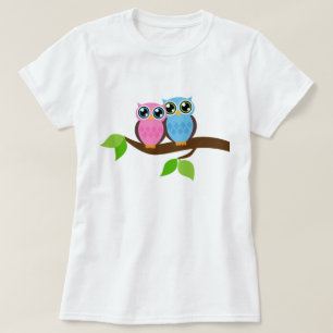 甘くロマンチックなフクロウ Tシャツ