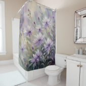 甘くロマンチックな紫の花 シャワーカーテン (インサイチュ)