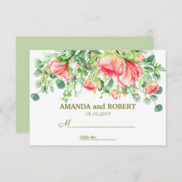 甘くロマンチックな |フローラ結婚のテーブル 招待状