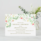 甘くロマンチックな |フローラ結婚のブライダルシャワー 招待状 (スタンド正面)