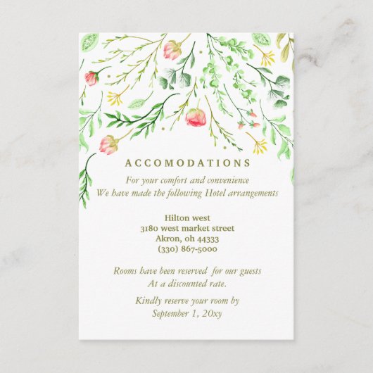 甘くロマンチックな |フローラ結婚の宿泊施設 エンクロージャーカード (正面)