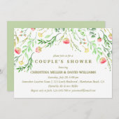 甘くロマンチックな |フローラ結婚の雲のシャワー 招待状 (正面/裏面)