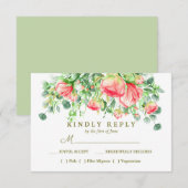 甘くロマンチックな |フローラ結婚の食事の選択RSVP 出欠カード (正面/裏面)