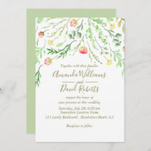 甘くロマンチックな |フローラ結婚式招待状