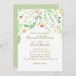 甘くロマンチックな |フローラ結婚式招待状 招待状