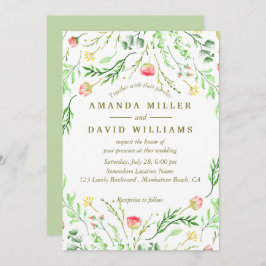 甘くロマンチックな |フローラ結婚式招待状 招待状