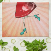 甘く及び恐い骨組女の子 キッチンタオル (折り畳み)