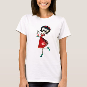 甘く及び恐い骨組女の子 Tシャツ