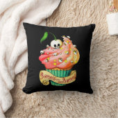 甘く及び致命的なスカルのカップケーキ クッション (ブランケット)