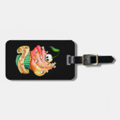 甘く及び致命的なスカルのカップケーキ ラゲッジタグ (正面横)