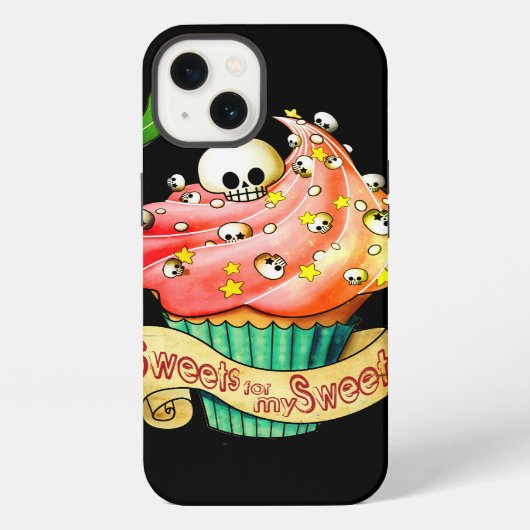 甘く及び致命的なスカルのカップケーキ iPhoneケース (裏面)
