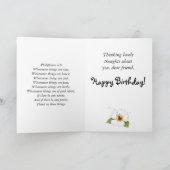 甘く小さいてんとう虫の誕生日のPhilippiansの4:8 カード (内部)