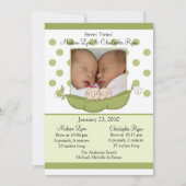 甘く小さいエンドウ豆は写真の発表カードを結び付けます 招待状 (正面)