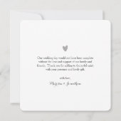 甘く小さいハートの結婚は平らなカード感謝していしています サンキューカード (裏面)