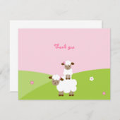甘く小さい子ヒツジはメッセージカード感謝していしています サンキューカード (正面/裏面)