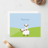 甘く小さい子ヒツジはメッセージカード感謝していしています ノートカード (正面/裏面インサイチュ)
