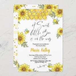 甘く小さい蜂のベビーシャワーの招待 招待状