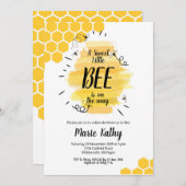 甘く小さい蜂は方法ベビーシャワーにあります 招待状 (正面/裏面)