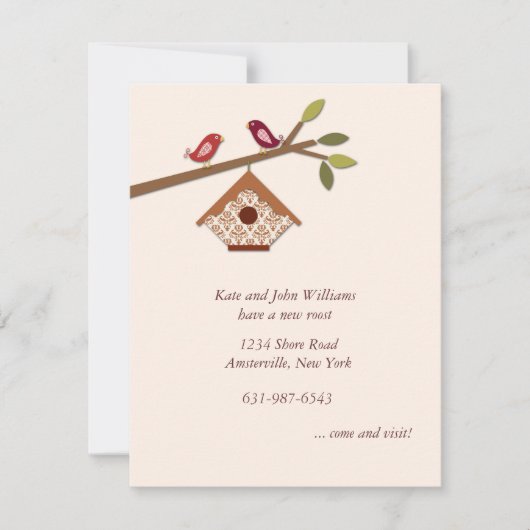 甘く小さい鳥の新しい住所発表 案内状 (正面)