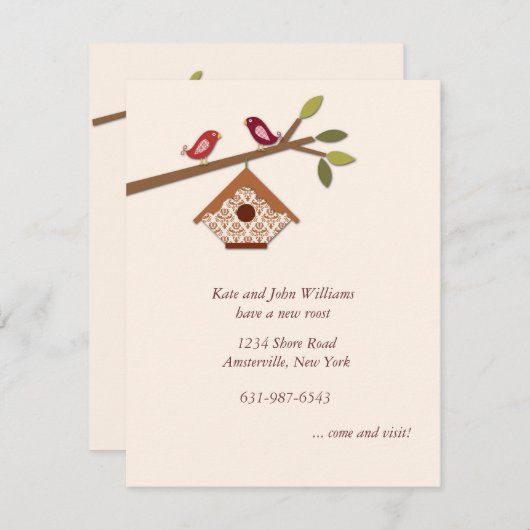 甘く小さい鳥の新しい住所発表 案内状 (正面/裏面)