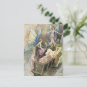 甘く歌うシーのまわりにベッドプリント ポストカード (スタンド正面)