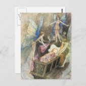 甘く歌うシーのまわりにベッドプリント ポストカード (正面/裏面)