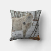 甘く白いロバおよび冬の森林ギフト クッション (裏面)