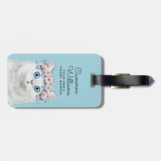 甘く白い花猫は|あなたの名前を加えます ラゲッジタグ (裏面横)