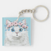 甘く白い花猫 キーホルダー (裏面)