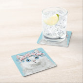 甘く白い花猫 スクエアペーパーコースター (インサイチュ)