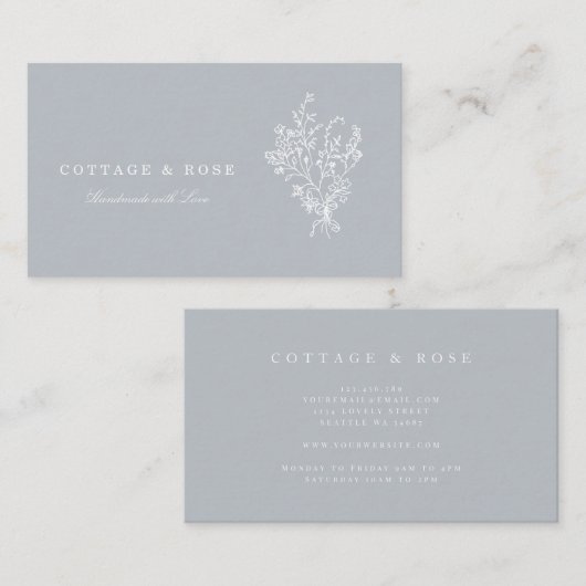 甘く繊細でみすぼらしいコテージ白フローラブーケ 名刺 (正面/裏面)