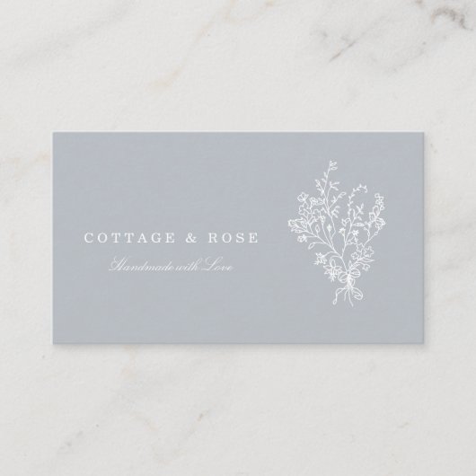 甘く繊細でみすぼらしいコテージ白フローラブーケ 名刺 (正面)