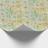 甘く織られた金属のヒトデエンボスカッコいい  ラッピングペーパー (角)