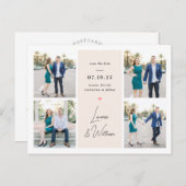 甘く署名された結婚式の日付はがきを保存 ポストカード (正面/裏面)