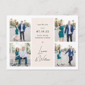 甘く署名された結婚式の日付はがきを保存 ポストカード (正面)