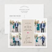甘く署名された結婚式の日付はがきを保存 ポストカード (正面/裏面)