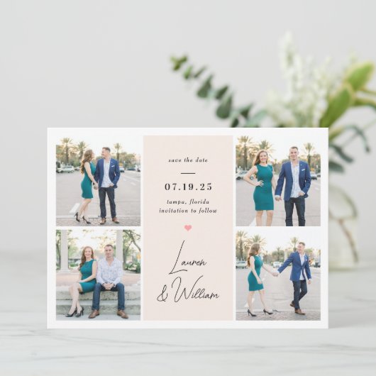 甘く署名された編集可能カラー日付カードを保存 シーズンカード (スタンド正面)