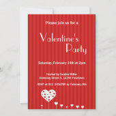 甘く美しくロマンチックなハートのバレンタインデーのパーティー 招待状 (正面)