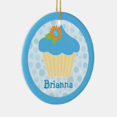 甘く青いカップケーキのオーナメント セラミックオーナメント (右)