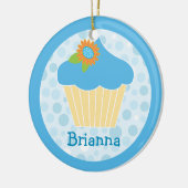 甘く青いカップケーキのオーナメント セラミックオーナメント (左)